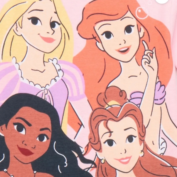 Princess Toddler Girls Two Piece Sleep Set Size 5T - Picture 3 of 5